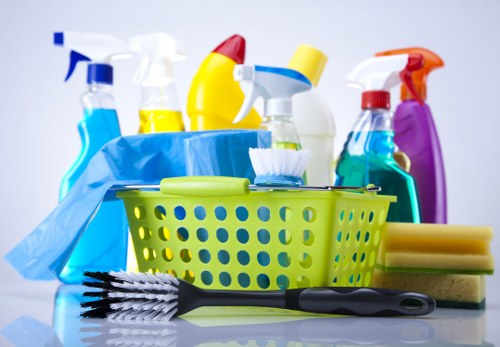 Professional cleaner in Enfield preparing a tidy living room